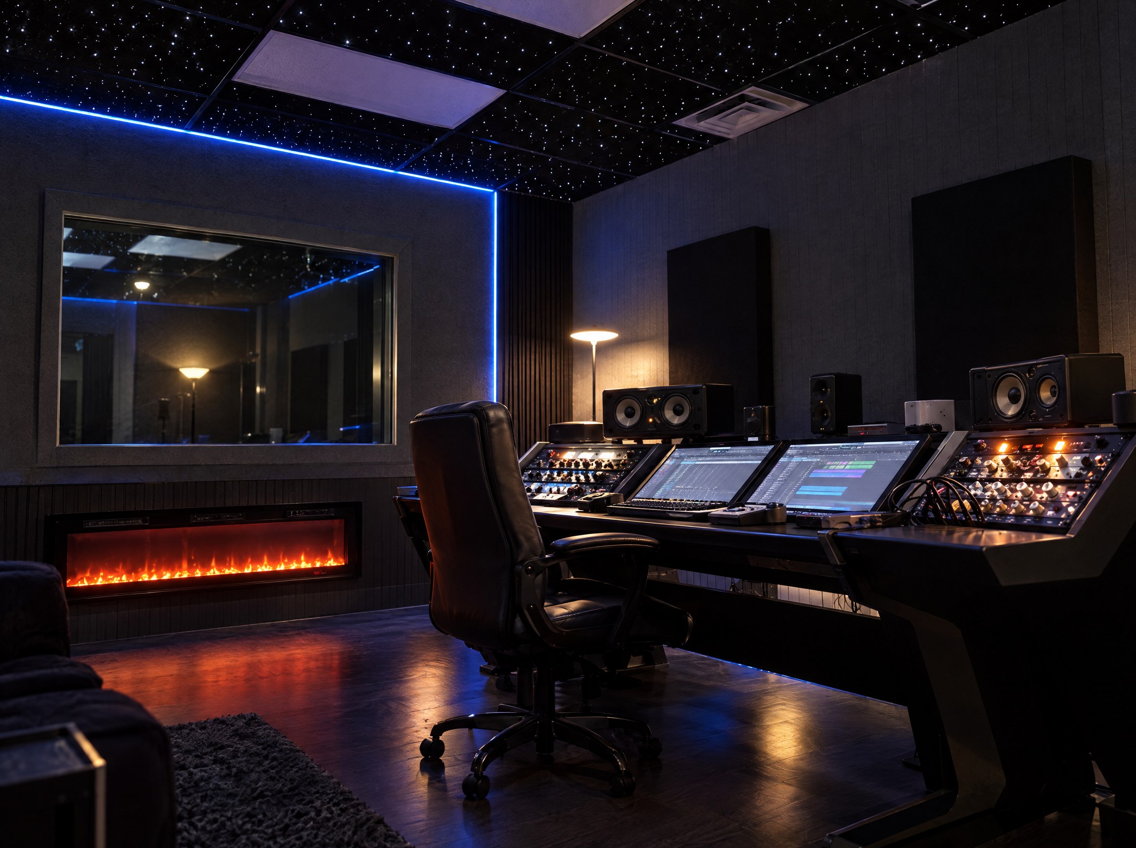 The Hi-Tunes Studio Premium Room, Raven workstation and star ceiling from a different angle.